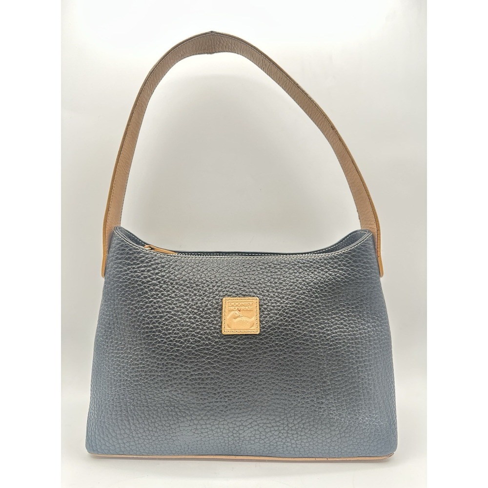 Dooney Bourke Pebble Grain Pebble Leather Baguette Bag Blue Vintage 041262